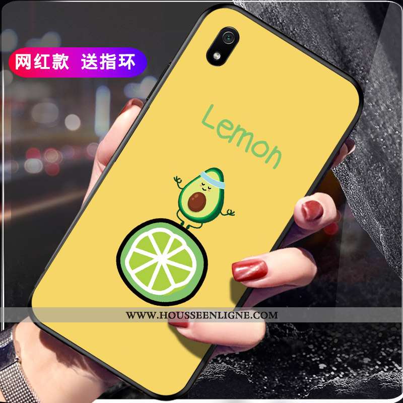Coque Xiaomi Redmi 7a Délavé En Daim Personnalité Incassable Téléphone Portable Rouge Protection Noi