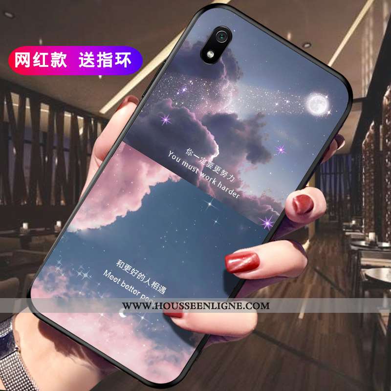 Coque Xiaomi Redmi 7a Délavé En Daim Personnalité Incassable Téléphone Portable Rouge Protection Noi