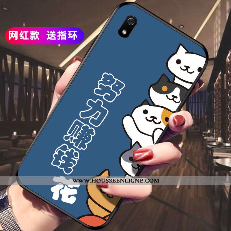 Coque Xiaomi Redmi 7a Délavé En Daim Personnalité Incassable Téléphone Portable Rouge Protection Noi