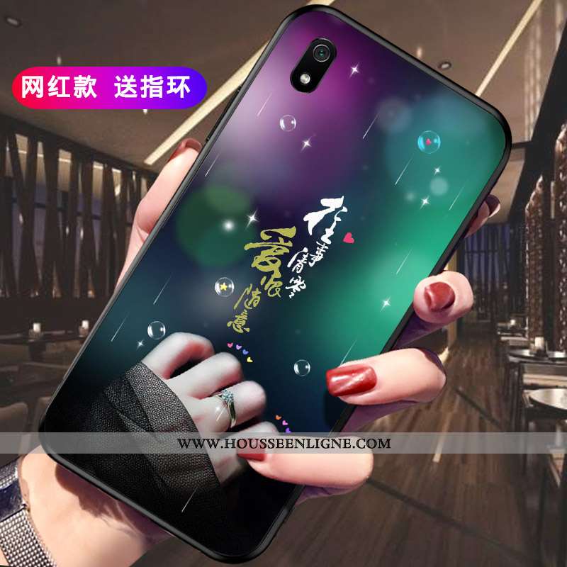 Coque Xiaomi Redmi 7a Délavé En Daim Personnalité Incassable Téléphone Portable Rouge Protection Noi
