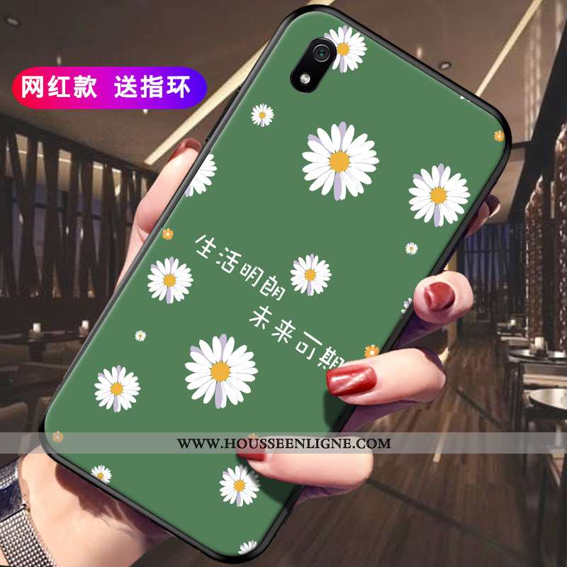 Coque Xiaomi Redmi 7a Délavé En Daim Personnalité Incassable Téléphone Portable Rouge Protection Noi