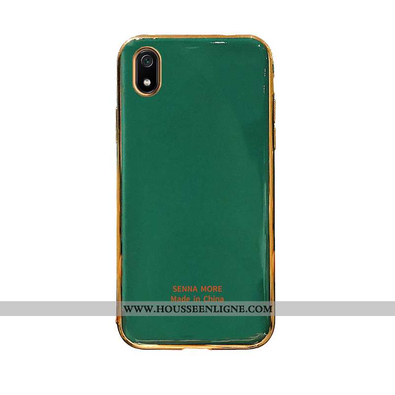 Coque Xiaomi Redmi 7a Fluide Doux Protection Étui Petit Couleur Unie Simple Membrane Verte