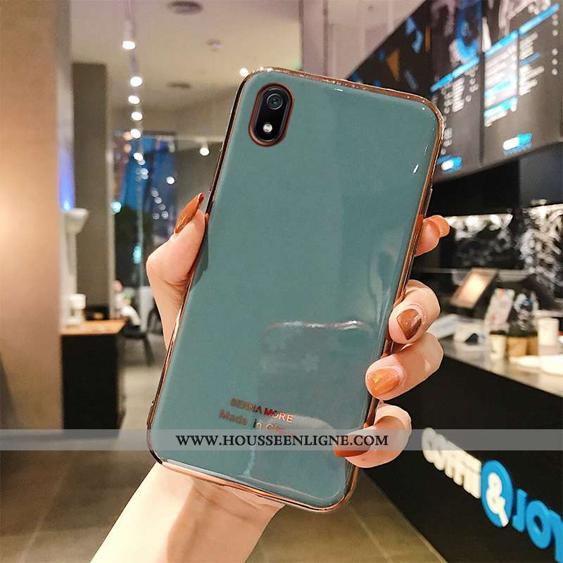 Coque Xiaomi Redmi 7a Fluide Doux Protection Étui Petit Couleur Unie Simple Membrane Verte