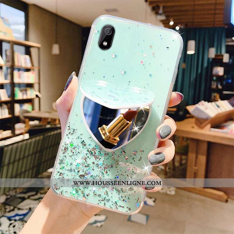 Coque Xiaomi Redmi 7a Mode Luxe Incassable Quicksand Transparent Téléphone Portable Verte