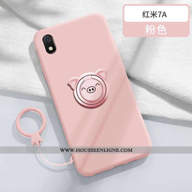 Coque Xiaomi Redmi 7a Personnalité Créatif Légère Tendance Anneau Rouge Silicone Violet