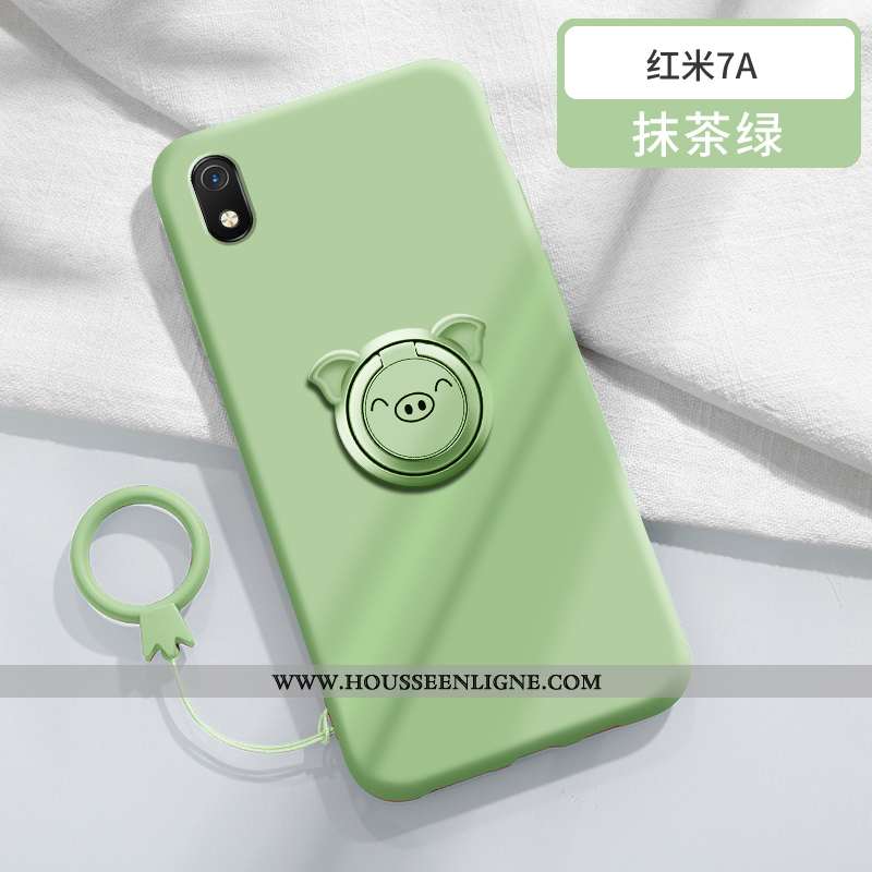 Coque Xiaomi Redmi 7a Personnalité Créatif Légère Tendance Anneau Rouge Silicone Violet