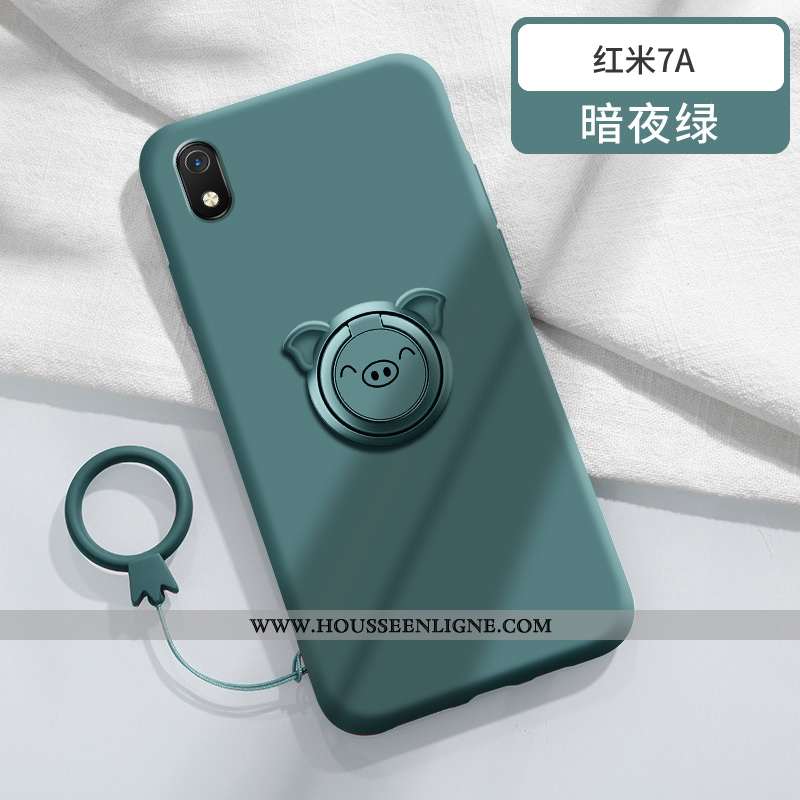 Coque Xiaomi Redmi 7a Personnalité Créatif Légère Tendance Anneau Rouge Silicone Violet