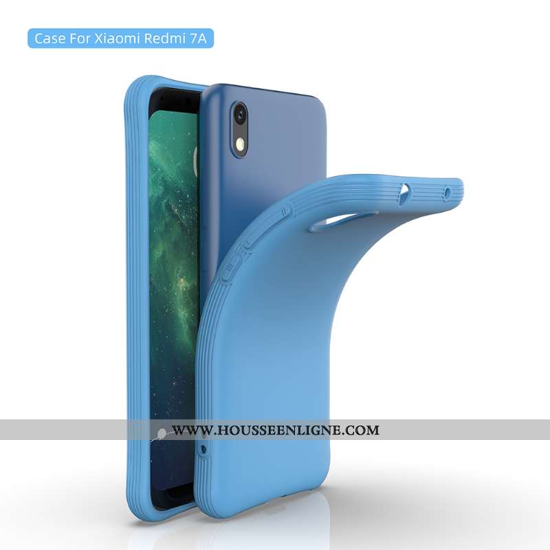 Coque Xiaomi Redmi 7a Personnalité Fluide Doux Jeunesse Téléphone Portable Bleu Rouge Membrane