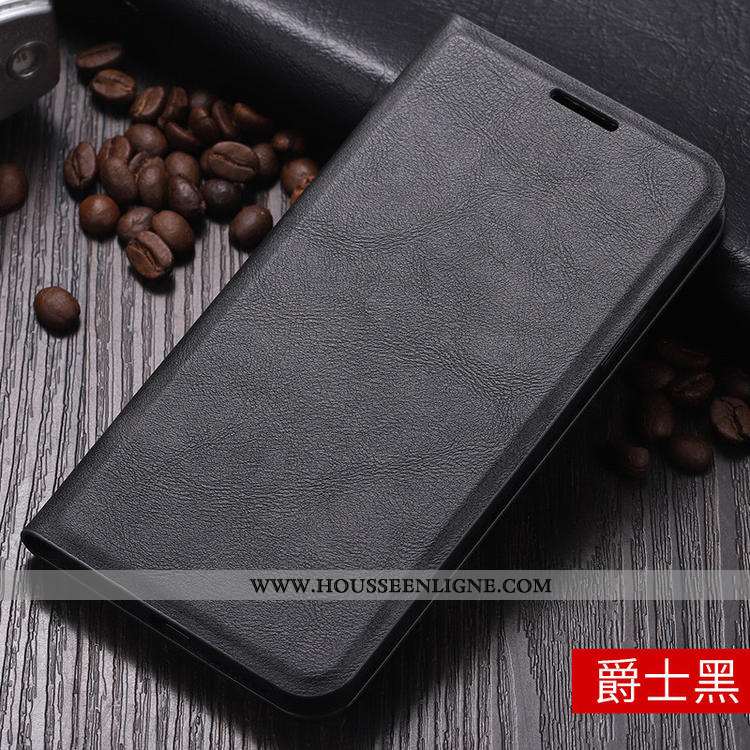 Coque Xiaomi Redmi 7a Protection Cuir Housse Petit Rouge Simple Tout Compris Noir