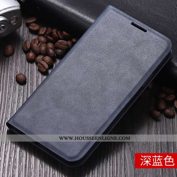 Coque Xiaomi Redmi 7a Protection Cuir Housse Petit Rouge Simple Tout Compris Noir