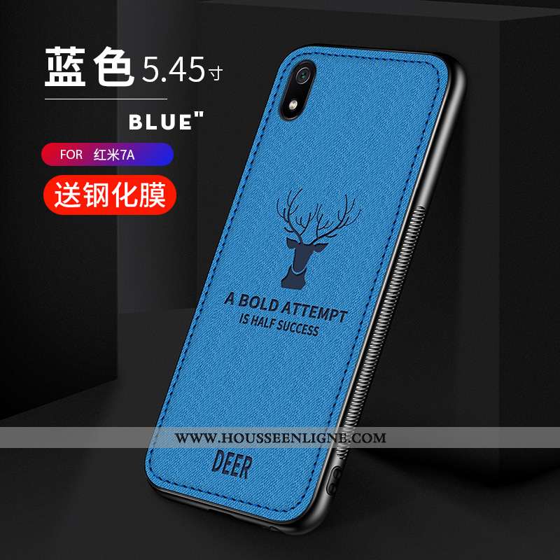 Coque Xiaomi Redmi 7a Protection Vintage Silicone Tissu Petit Téléphone Portable Gris