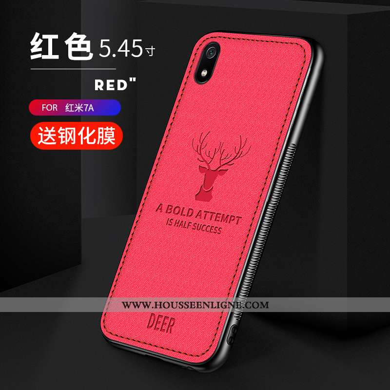 Coque Xiaomi Redmi 7a Protection Vintage Silicone Tissu Petit Téléphone Portable Gris