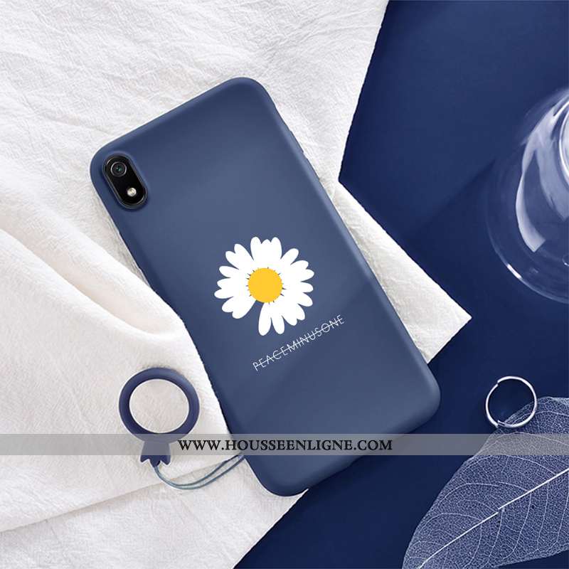 Coque Xiaomi Redmi 7a Tendance Fluide Doux Tout Compris Petite Marguerite Violet Téléphone Portable 