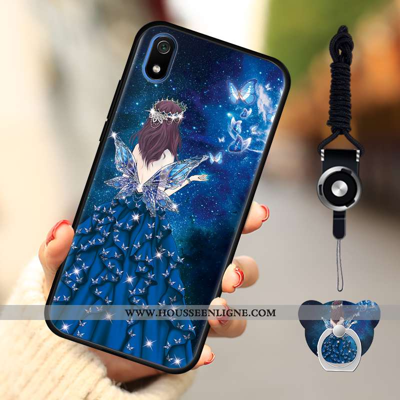 Coque Xiaomi Redmi 7a Tendance Fluide Doux Téléphone Portable Rouge Net Rouge Nouveau Bleu Foncé