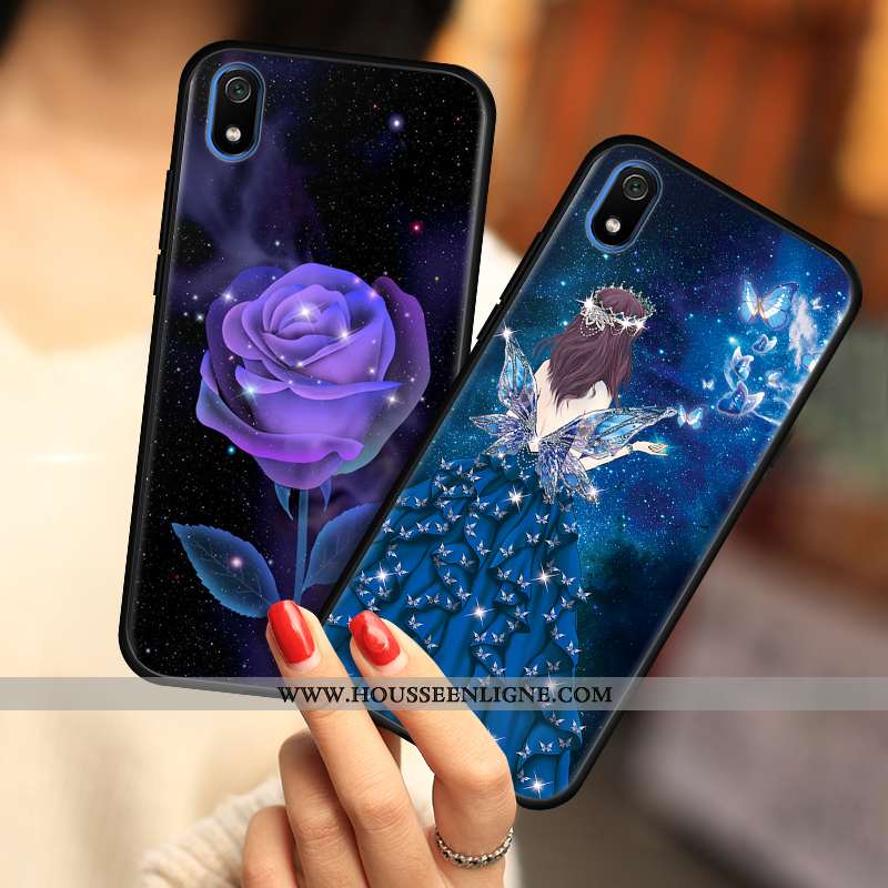 Coque Xiaomi Redmi 7a Tendance Fluide Doux Téléphone Portable Rouge Net Rouge Nouveau Bleu Foncé
