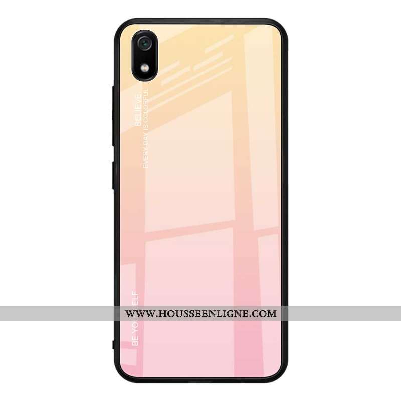 Coque Xiaomi Redmi 7a Tendance Silicone Incassable Verre Étui Simple Dégradé De Couleur Verte