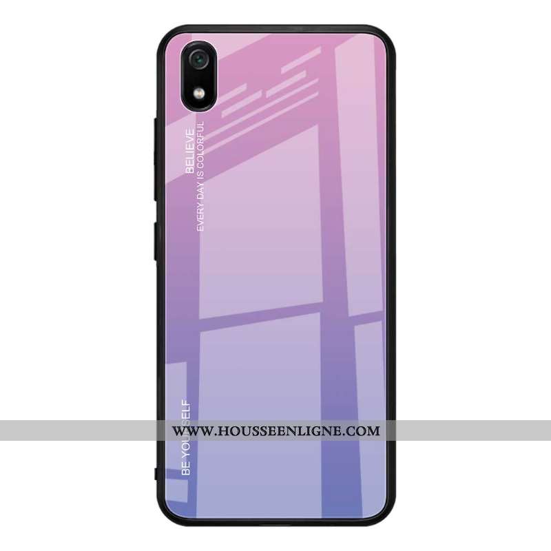Coque Xiaomi Redmi 7a Tendance Silicone Incassable Verre Étui Simple Dégradé De Couleur Verte