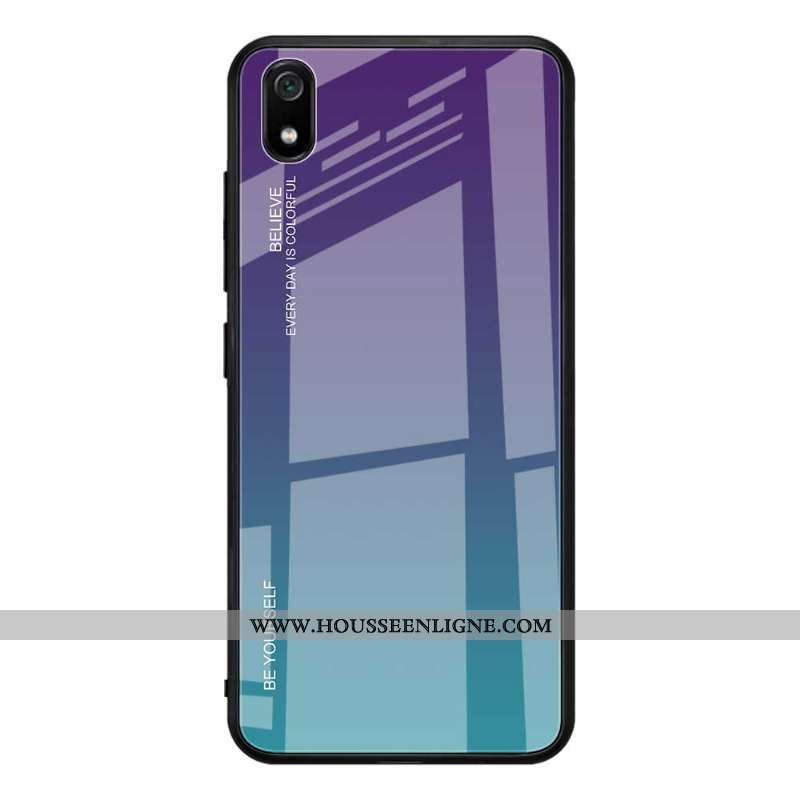 Coque Xiaomi Redmi 7a Tendance Silicone Incassable Verre Étui Simple Dégradé De Couleur Verte