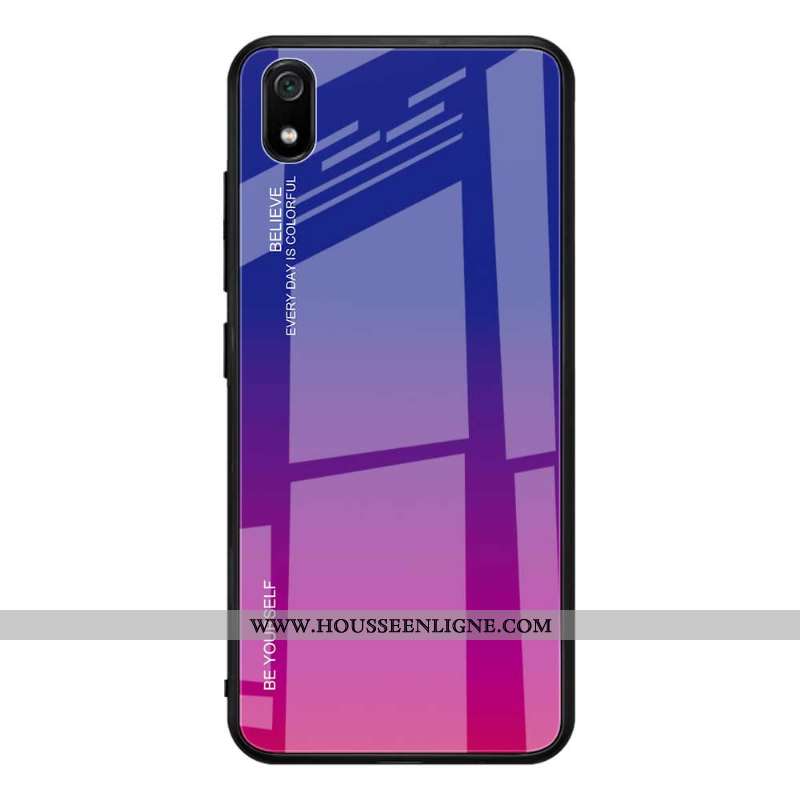 Coque Xiaomi Redmi 7a Tendance Silicone Incassable Verre Étui Simple Dégradé De Couleur Verte