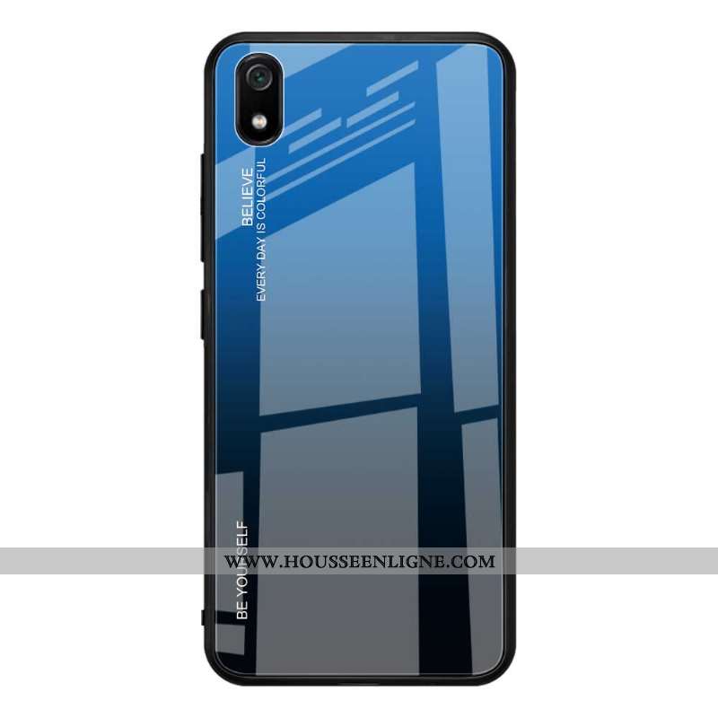 Coque Xiaomi Redmi 7a Tendance Silicone Incassable Verre Étui Simple Dégradé De Couleur Verte
