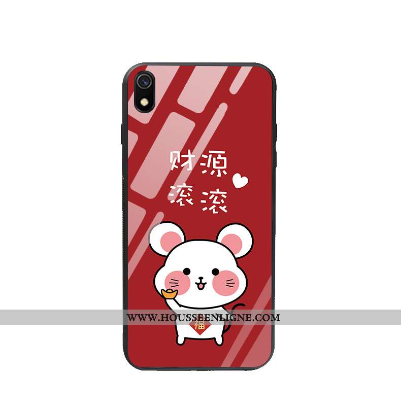 Coque Xiaomi Redmi 7a Verre Charmant Nouveau Protection Téléphone Portable Rouge Étui