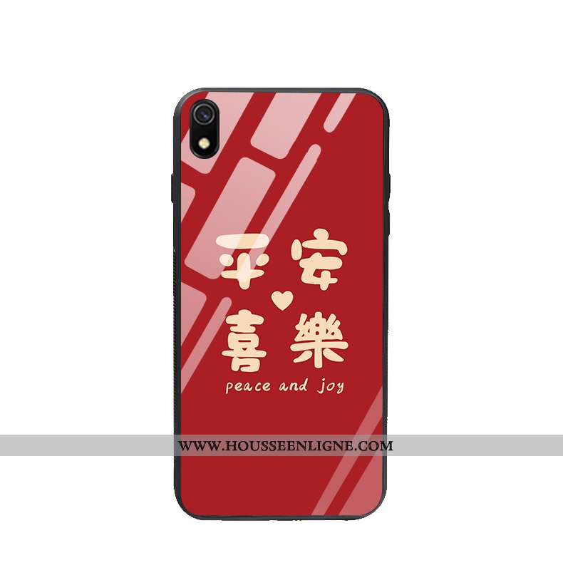 Coque Xiaomi Redmi 7a Verre Charmant Nouveau Protection Téléphone Portable Rouge Étui