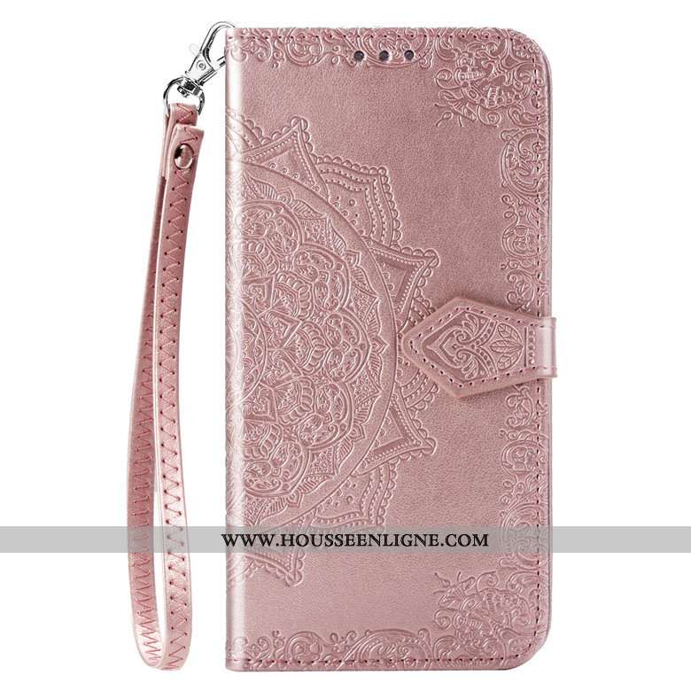 Coque Xiaomi Redmi 8 Cuir Protection Rose Incassable Étui Housse