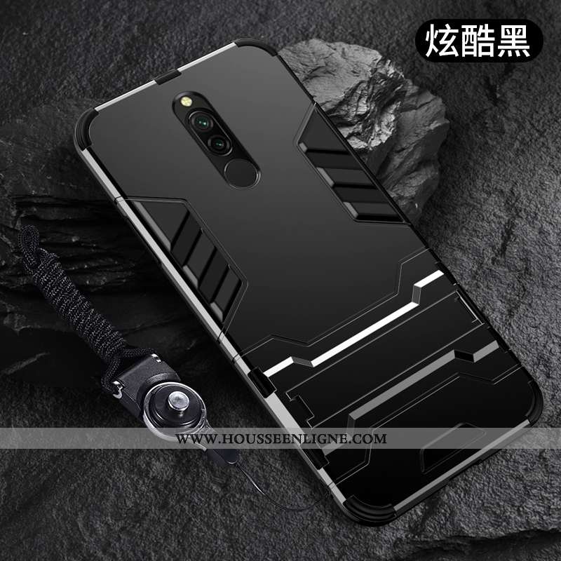 Coque Xiaomi Redmi 8 Délavé En Daim Ornements Suspendus Incassable Support Nouveau Net Rouge Télépho