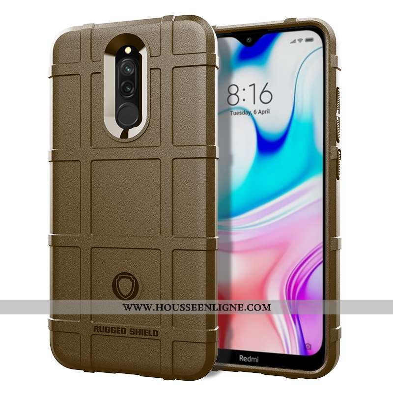 Coque Xiaomi Redmi 8 Délavé En Daim Personnalité Étui Tendance Rouge Protection Fluide Doux Verte
