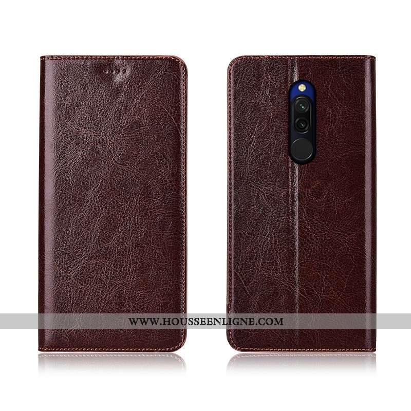 Coque Xiaomi Redmi 8 Modèle Fleurie Fluide Doux Tout Compris Nouveau Incassable Clamshell Cuir Vérit
