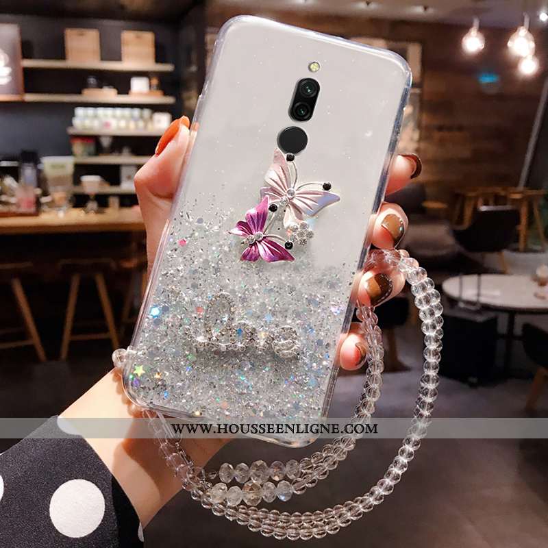 Coque Xiaomi Redmi 8 Protection Créatif Incassable Rouge Blanc Charmant Net Rouge Blanche