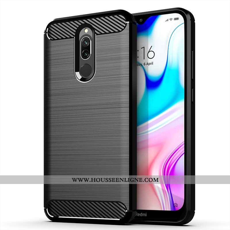 Coque Xiaomi Redmi 8 Protection Délavé En Daim Téléphone Portable Rouge Gris Incassable Créatif