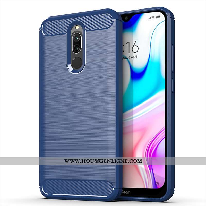 Coque Xiaomi Redmi 8 Protection Délavé En Daim Téléphone Portable Rouge Gris Incassable Créatif
