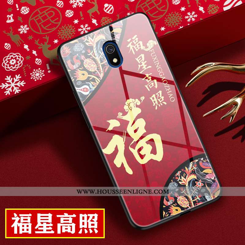Coque Xiaomi Redmi 8a Créatif Protection Miroir Style Chinois Nouveau Difficile Rouge