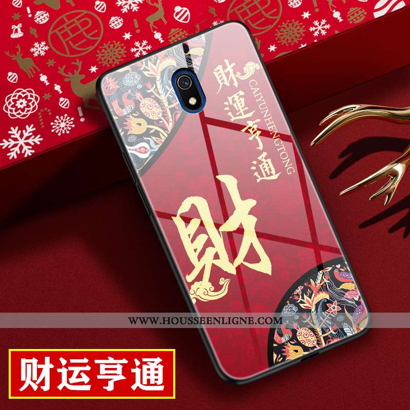 Coque Xiaomi Redmi 8a Créatif Protection Miroir Style Chinois Nouveau Difficile Rouge