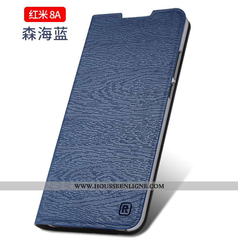Coque Xiaomi Redmi 8a Cuir Protection Tout Compris Personnalité Petit Rouge Étui Doré