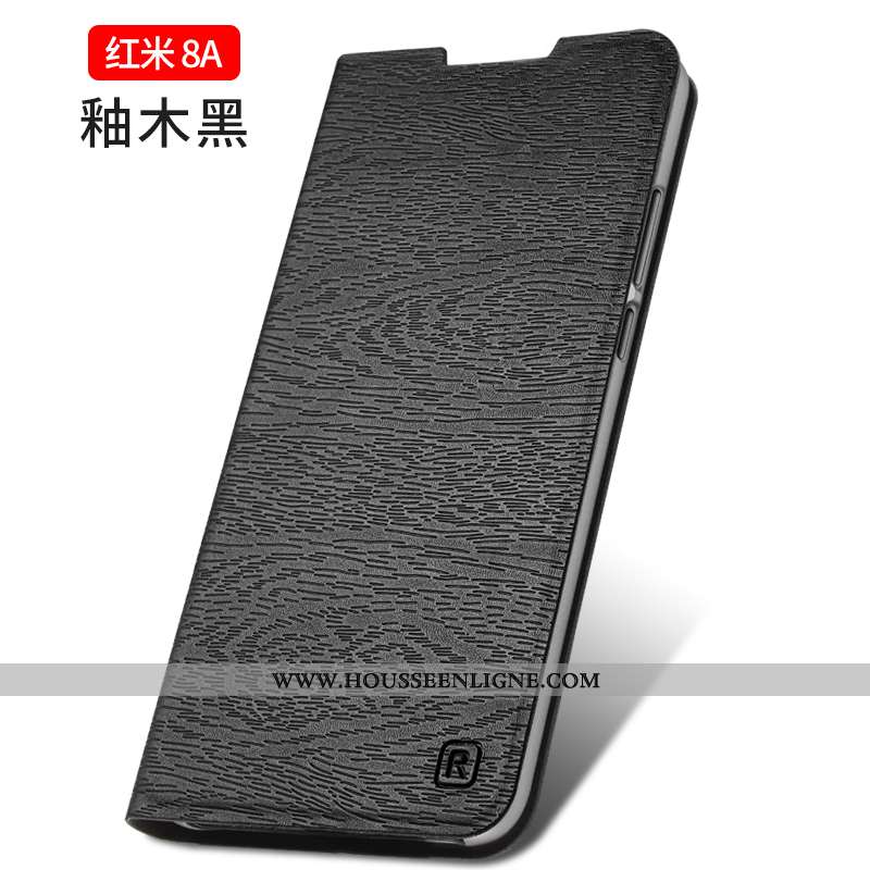 Coque Xiaomi Redmi 8a Cuir Protection Tout Compris Personnalité Petit Rouge Étui Doré