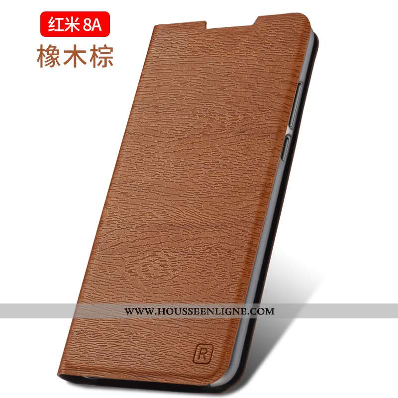 Coque Xiaomi Redmi 8a Cuir Protection Tout Compris Personnalité Petit Rouge Étui Doré