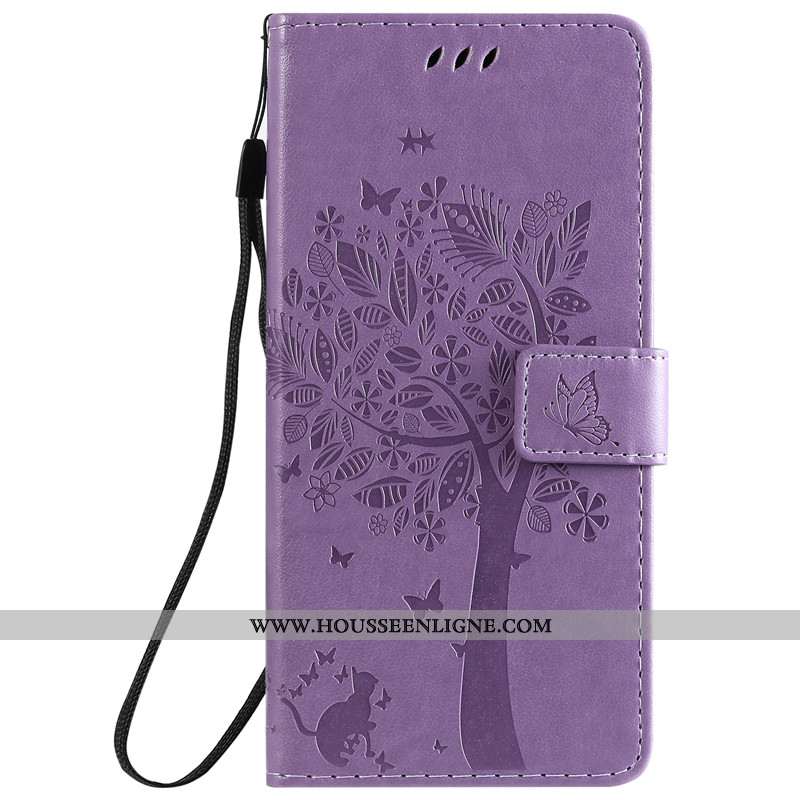 Coque Xiaomi Redmi 8a Cuir Violet Étui Téléphone Portable Tout Compris Housse