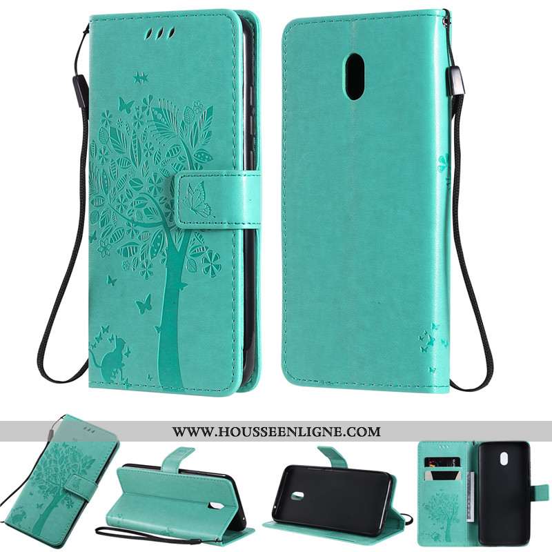 Coque Xiaomi Redmi 8a Cuir Violet Étui Téléphone Portable Tout Compris Housse