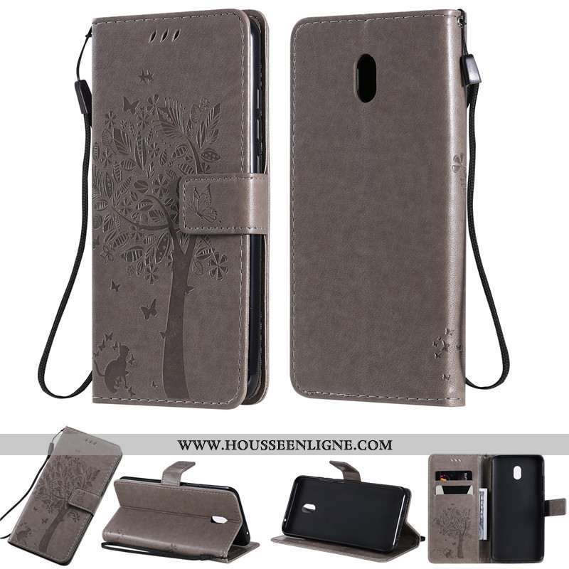 Coque Xiaomi Redmi 8a Cuir Violet Étui Téléphone Portable Tout Compris Housse