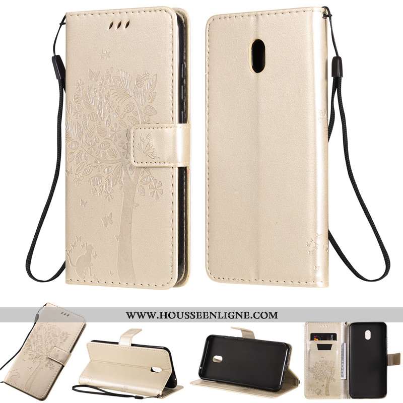 Coque Xiaomi Redmi 8a Cuir Violet Étui Téléphone Portable Tout Compris Housse
