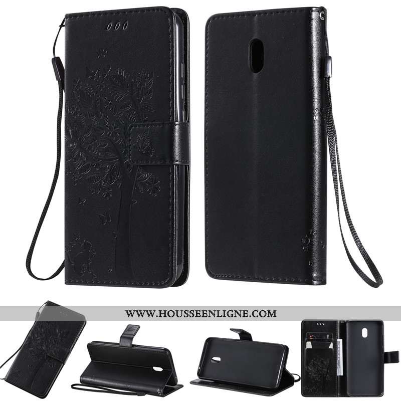 Coque Xiaomi Redmi 8a Cuir Violet Étui Téléphone Portable Tout Compris Housse