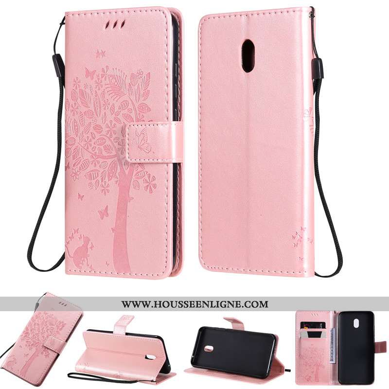 Coque Xiaomi Redmi 8a Cuir Violet Étui Téléphone Portable Tout Compris Housse