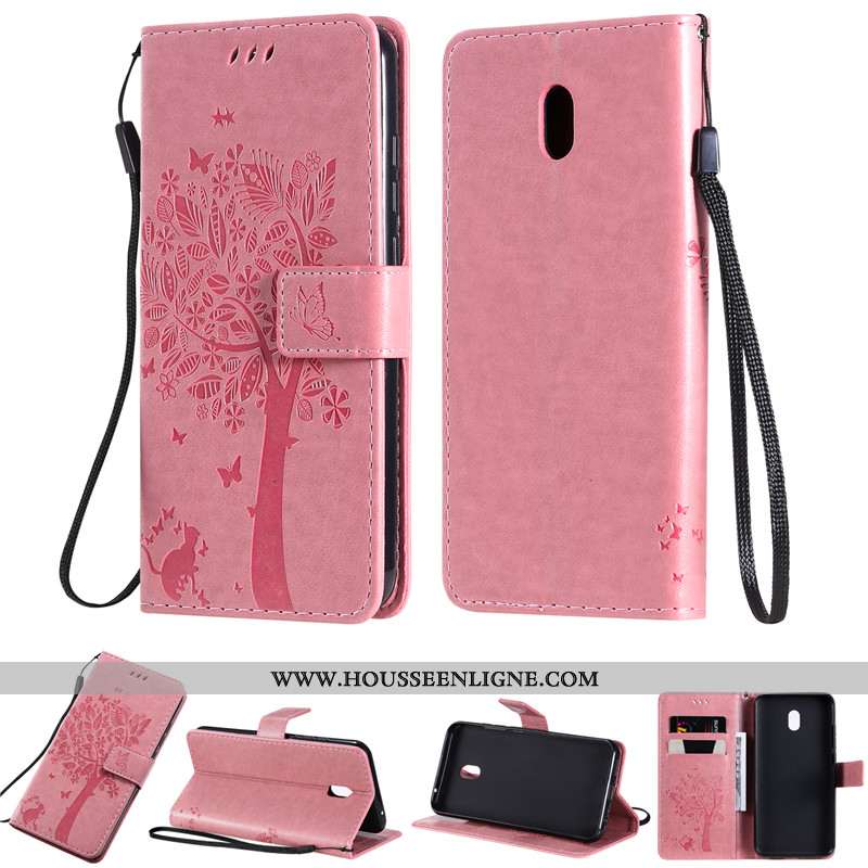 Coque Xiaomi Redmi 8a Cuir Violet Étui Téléphone Portable Tout Compris Housse