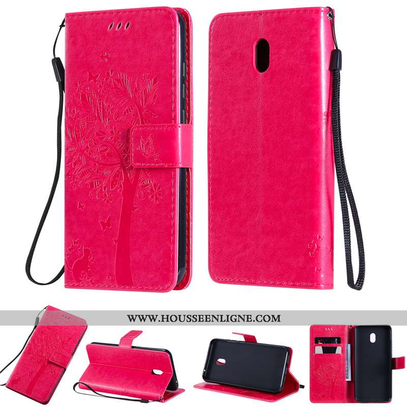 Coque Xiaomi Redmi 8a Cuir Violet Étui Téléphone Portable Tout Compris Housse