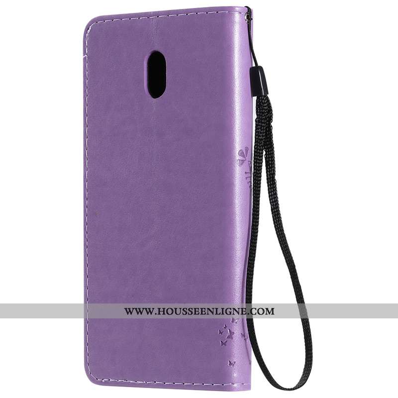 Coque Xiaomi Redmi 8a Cuir Violet Étui Téléphone Portable Tout Compris Housse