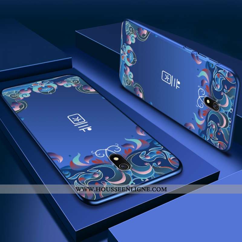 Coque Xiaomi Redmi 8a Délavé En Daim Personnalité Difficile Téléphone Portable Rouge