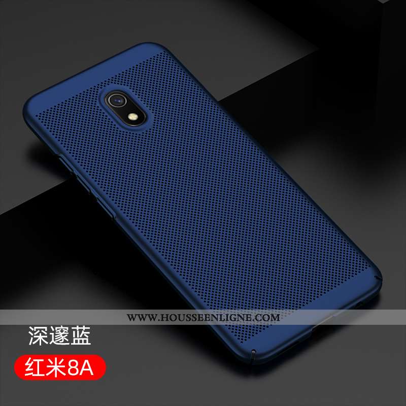 Coque Xiaomi Redmi 8a Légère Protection Rouge Étui Jeux Délavé En Daim Respirant Bleu