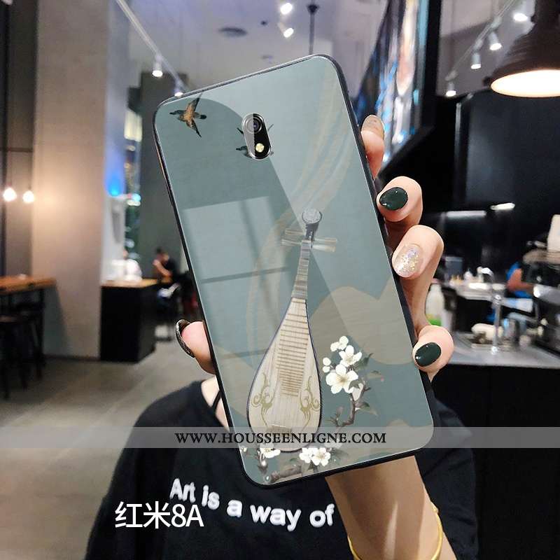 Coque Xiaomi Redmi 8a Protection Verre Net Rouge Incassable Téléphone Portable Bleu Petit